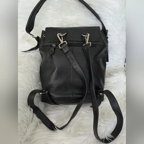 Convertible Backpack With Calf Hair Animal Print - Full Grain Leather - Picture 8 of 13